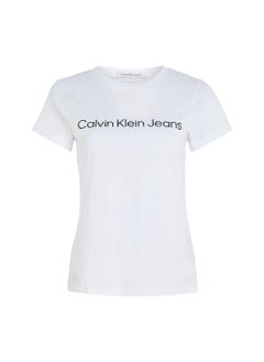 Calvin Klein Jeans Calvin Klein Jeans Women's T-Shirt - Casual Tops - Cotton , White  - Image 2