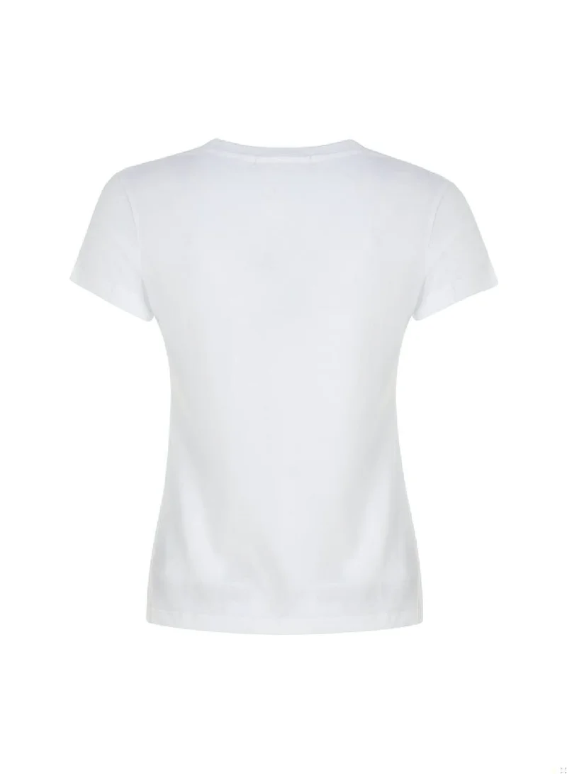 Calvin Klein Jeans Bright White Logo T-Shirt for Women | Best Price UAE