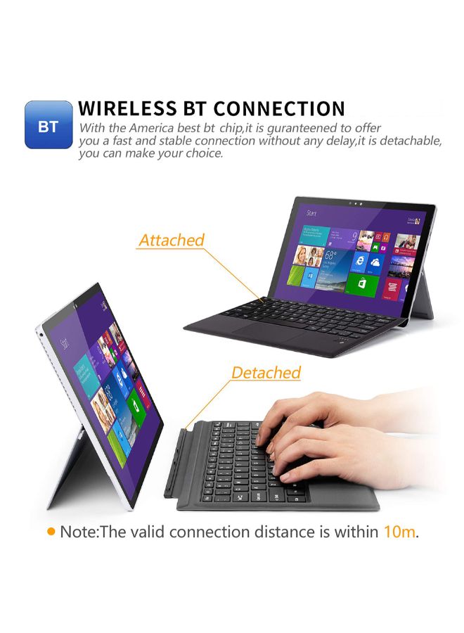 NIBEMINENT Wireless Keyboard For Microsoft Surface Pro Black - Image 2