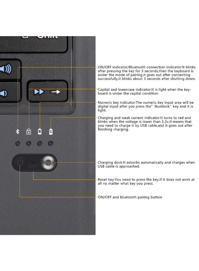 NIBEMINENT Wireless Keyboard For Microsoft Surface Pro Black - Image 4