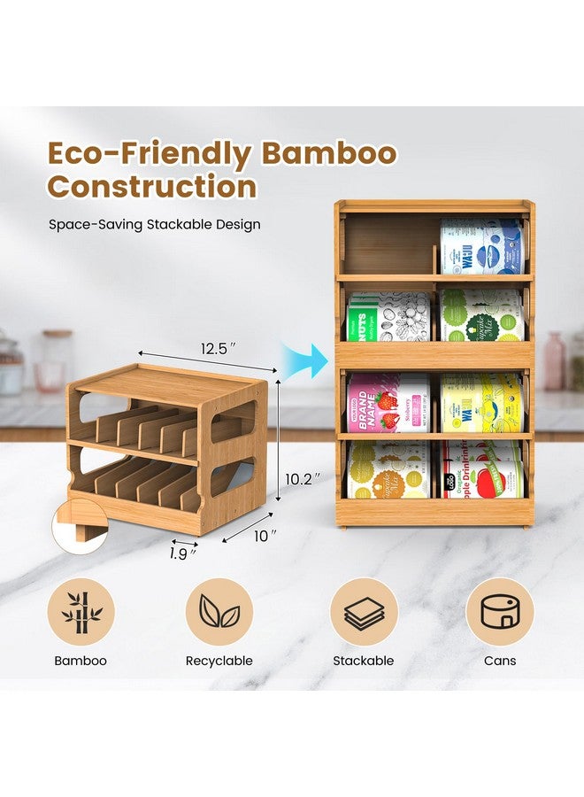 Teamkio Teamkio Can Organizer for Pantry, Bamboo Pantry Organizer, 2 Tier Stackable Can Storage Rack Ideal for 36 Human and Pet Food Cans(FIFO)  - Image 2