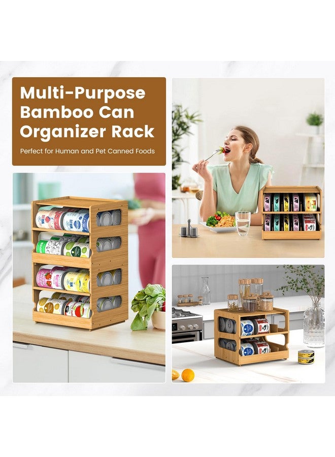 Teamkio Teamkio Can Organizer for Pantry, Bamboo Pantry Organizer, 2 Tier Stackable Can Storage Rack Ideal for 36 Human and Pet Food Cans(FIFO)  - Image 5
