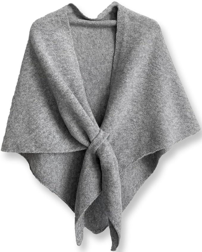 VUFVOID Pashmina Blend Shawl Wraps Women Knitted Shawls Wraps Cardigan Cape Cashmere Shoulder Top Sweater Shawl travel scarf, Light Gray, 75*50 - Image 1
