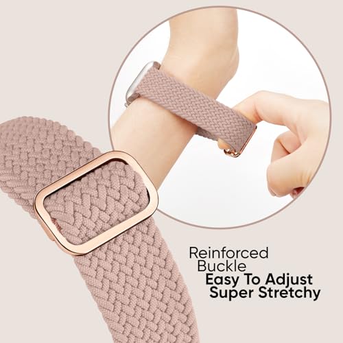 Knossen 6 Pack Braided Stretchy Bands Compatible with Apple Watch Band 38mm 40mm 41mm 42mm 44mm 45mm 46mm 49mm Women Men, Adjustable Nylon Solo Loop Elastic Straps for iWatch Series 11 10 9 8 7 6 5 4 SE Ultra - Image 5