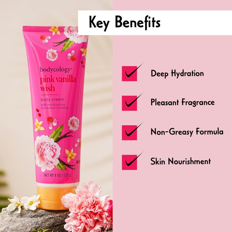 Bodycology كريم الجسم من بوديكولوجي بزبدة الشيا، رغبة الفانيليا الوردية، 8 أونصات - Image 5
