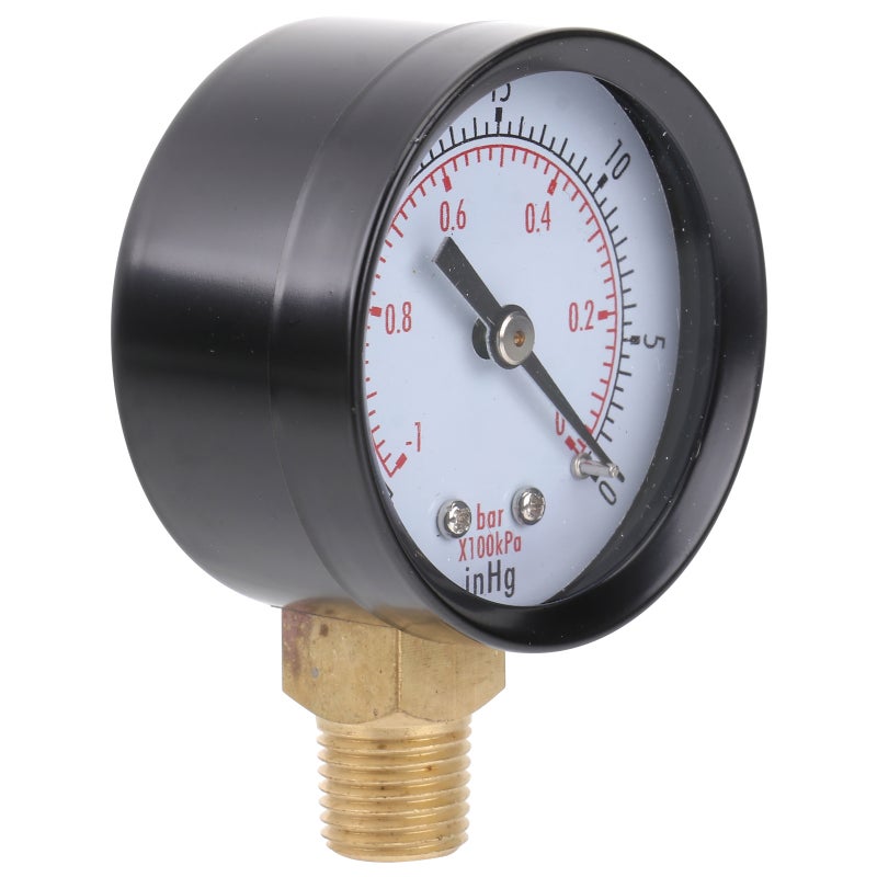 Utility Vacuum Pressure Gauge for Air Compressor Water Oil Gas 0-30HG - Image 1