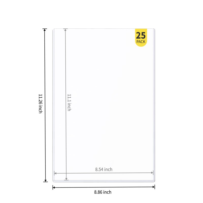 Prilino 25-Pack 8.5 x 11 Inch Document-Toploaders - Premium Document Topload Holders, Crystal Clear Document Top loaders, Hard Plastic Page Sheet Protectors for Photos, Prints, Menu Covers and Work Papers - Image 2