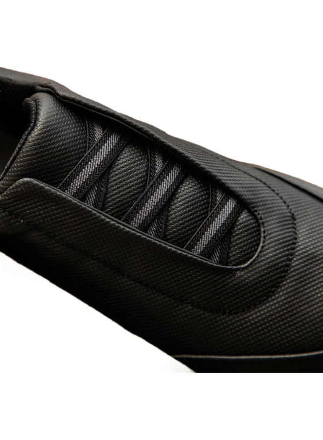 DESAI Men'S Leather Casual Shoes With Elastic Band, Versatile And Stylish Retro Commuting Board Shoes For Men, Black, Size 44 - Image 2