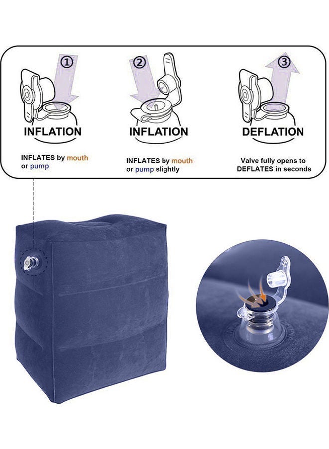 Generic Inflatable Foot Rest Travel Pillow Blue 45x40x25cm  - Image 5