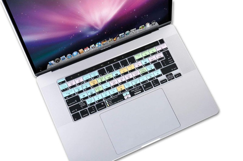 XSKN Mac OS X English Shortcuts Silicone Keyboard Cover Skin for Touch Bar Models 2019 MacBook Pro 16 inch A2141 2020 MacBook Pro 13.3 inch A2251 A2289 A2338 M1 Keyboard US&EU Version - Image 5