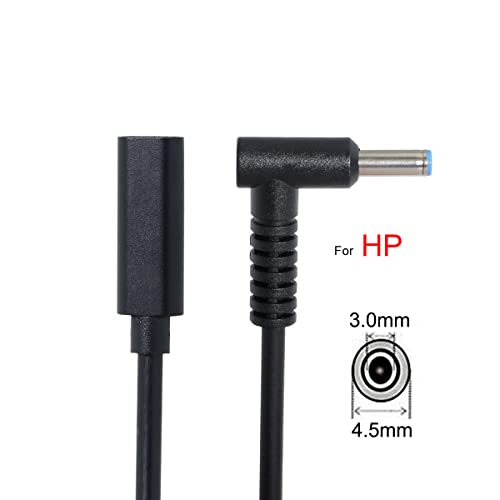 cablecc Type C USB-C Female Input to DC 4.5x3.0mm Power PD Charge Cable fit for HP Laptop 18-20V - Image 2