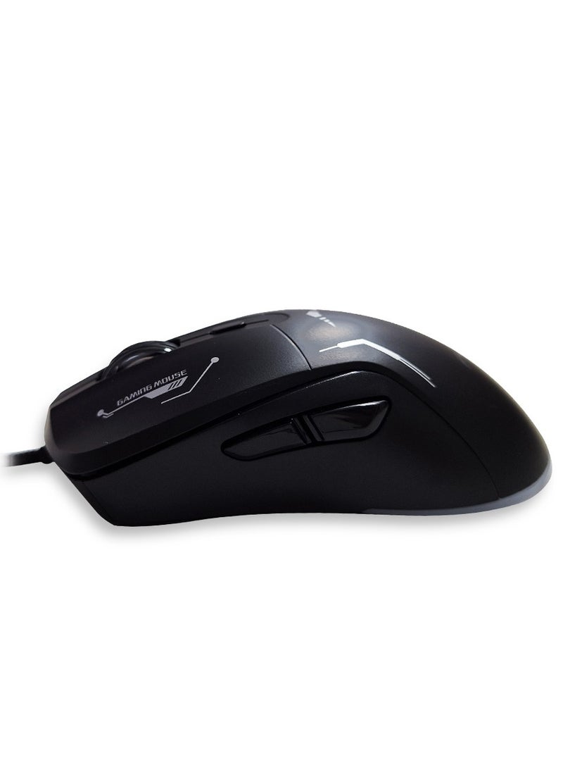 Forev E-Sports gaming mouse with 1.5M USB Cable , silent key ,macro program ming , optical engine , LED Light , 4-level adjustable (1200 - 1800 - 2400 - 3600 DPI ) , Support windows 2000 / XP / win7 / win8 / win10 / vista / 32bit IOS or latest - FV-X9 , black  - Image 2