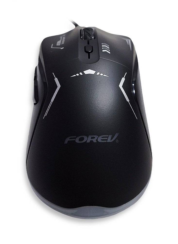 Forev E-Sports gaming mouse with 1.5M USB Cable , silent key ,macro program ming , optical engine , LED Light , 4-level adjustable (1200 - 1800 - 2400 - 3600 DPI ) , Support windows 2000 / XP / win7 / win8 / win10 / vista / 32bit IOS or latest - FV-X9 , black  - Image 4