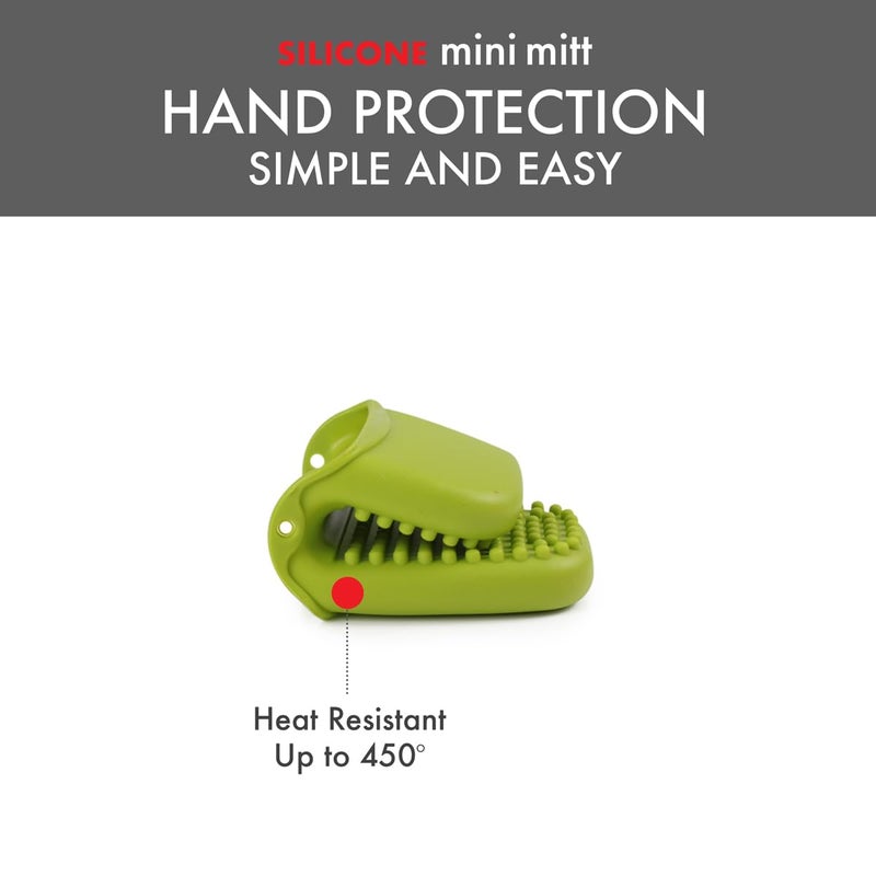 Dexas Mini Silicone Oven Mitt with Raised Nibs, Heat Resistant to 450Â°F, Green, Dishwasher Safe 3.5 Inches - Image 3