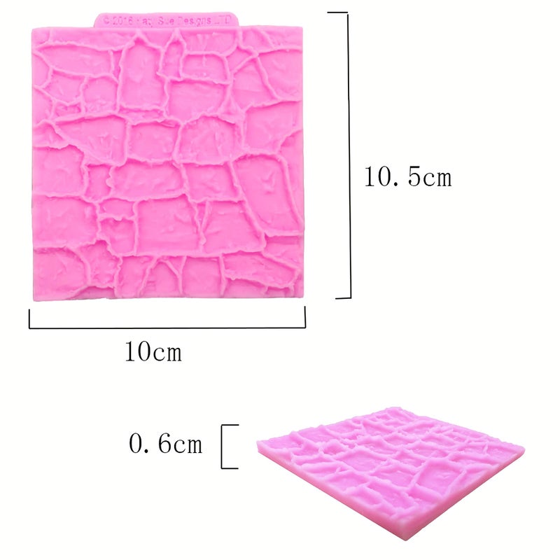 HengKe 2 Pieces Rock Texture Silicone Lace Mold  Food Grade Cake Molds  Candy  Icing  Biscuit Decor  Chocolate Polymer Clay Fondant Snow Cake Decorating Supplies - Image 4