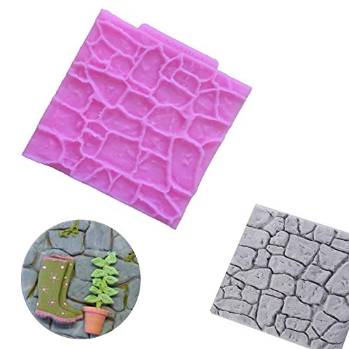 HengKe 2 Pieces Rock Texture Silicone Lace Mold  Food Grade Cake Molds  Candy  Icing  Biscuit Decor  Chocolate Polymer Clay Fondant Snow Cake Decorating Supplies - Image 3