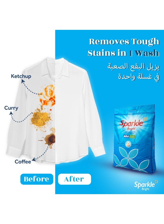 سباركل برايت  مسحوق غسيل سباركل برايت - 10 كجم | يزيل البقع الصعبة من أول غسلة | تركيبة سريعة الذوبان وخالية من الكلور | لا يتسبب في انتقال الألوان بعد الغسيل المتكرر | عطر طويل الأمد | مناسب لجميع أنواع الأقمشة - Image 2