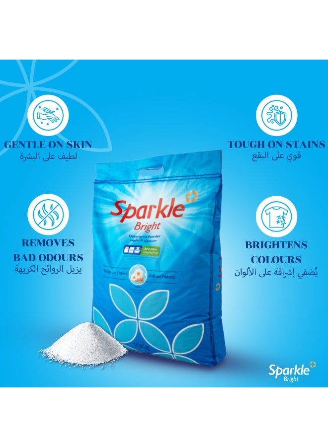 سباركل برايت  مسحوق غسيل سباركل برايت - 10 كجم | يزيل البقع الصعبة من أول غسلة | تركيبة سريعة الذوبان وخالية من الكلور | لا يتسبب في انتقال الألوان بعد الغسيل المتكرر | عطر طويل الأمد | مناسب لجميع أنواع الأقمشة - Image 4