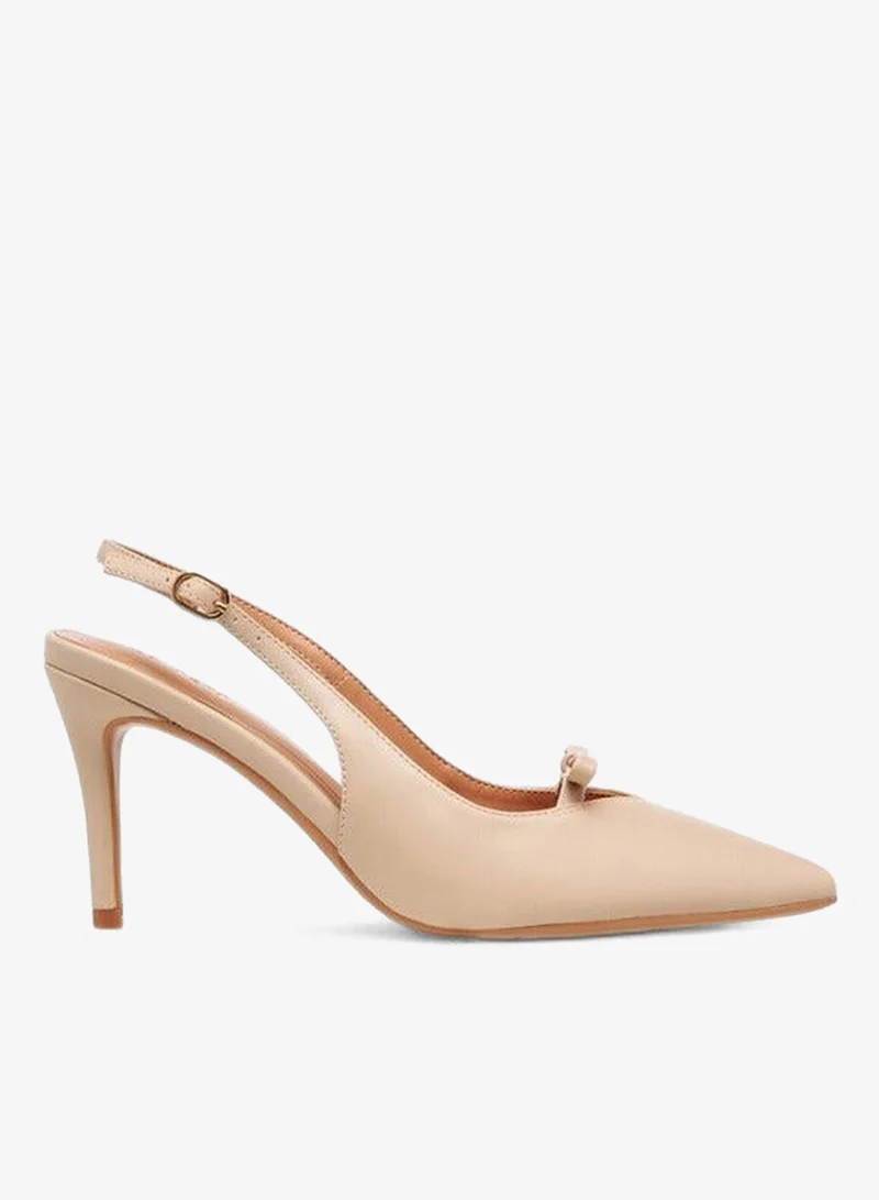 سيليست أحذية نسائية مدببة بكعب خنجر وزينة فيونكة