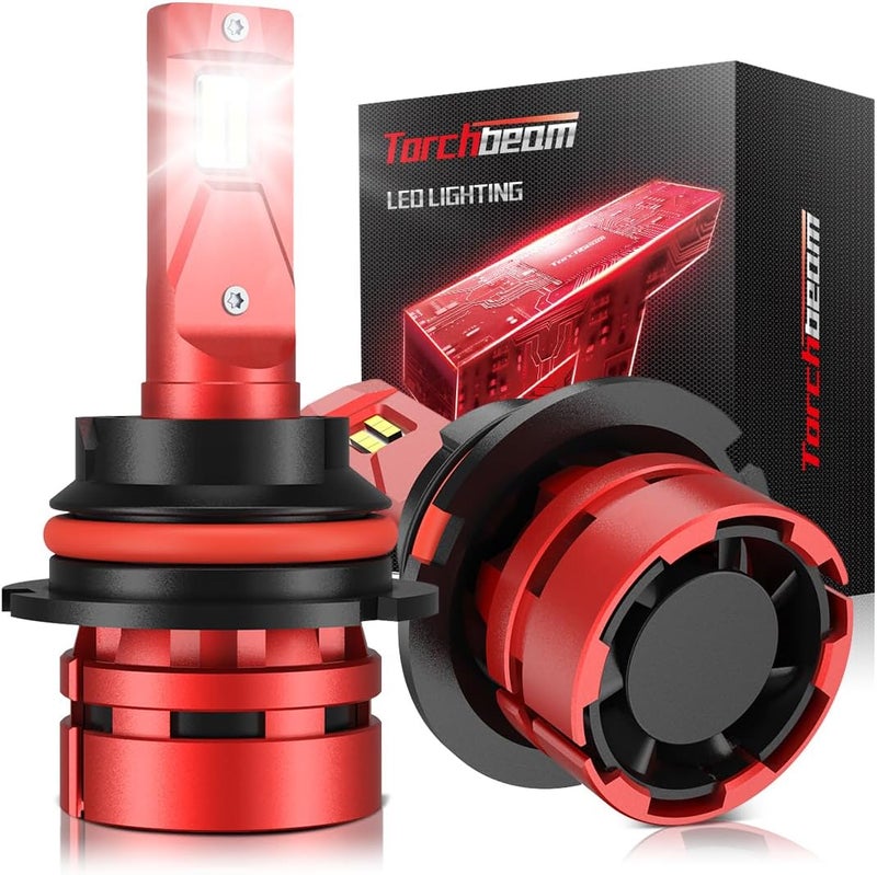 Torchbeam T2 9004/HB1 Bulbs, 45,000LM, 900% Ultra Brighter 9004 Fog Light 1:1 Design 6500K Cool White for ATVS, HB1 light Bulbs Plug-N-Play, Pack of 2 - Image 1