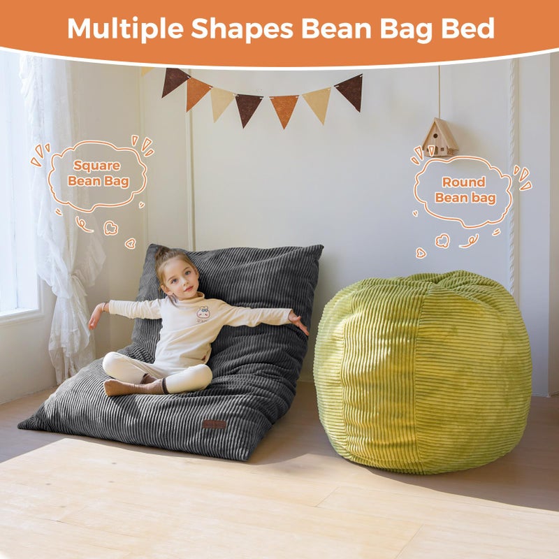 MAXYOYO 3 in 1 Kids Bean Bag Chair Bed, Convertible Chair Folds from Bean Bag to Lounger, Child Floor Sofa for Gaming, Reading, Floor Mattress with High-Density Foam Filling - Image 5