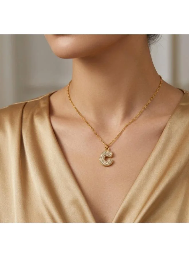Rovaux Letter C Bubble Initial Necklace