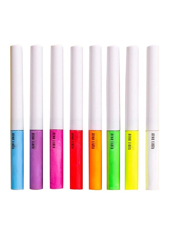 MAEPEOR Neon Liquid Eyeliner 8 Colors Matte Eyeliner Waterproof & Smudgeproof Fluorescent Body Face Paint Makeup for Daily Wear and Halloween Christmas (Neon, Set 0801) - Image 1