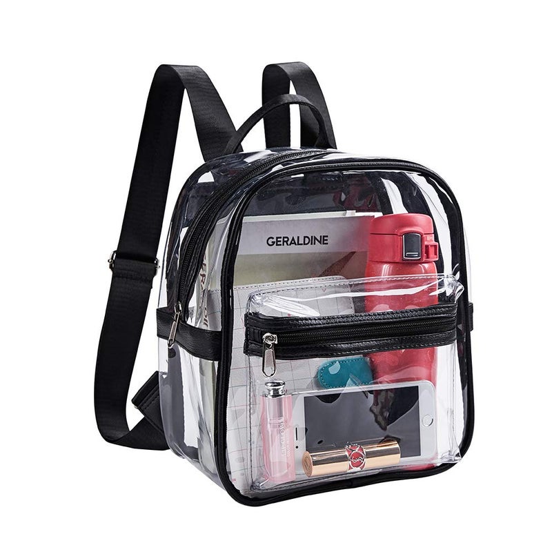 Clearworld Mini Clear Backpack,Stadium Approved Clear Backpack with Front Accessory Pocket, Heavy Duty See Through Backpack for Festivals, Concerts,Sporting Events - Image 1