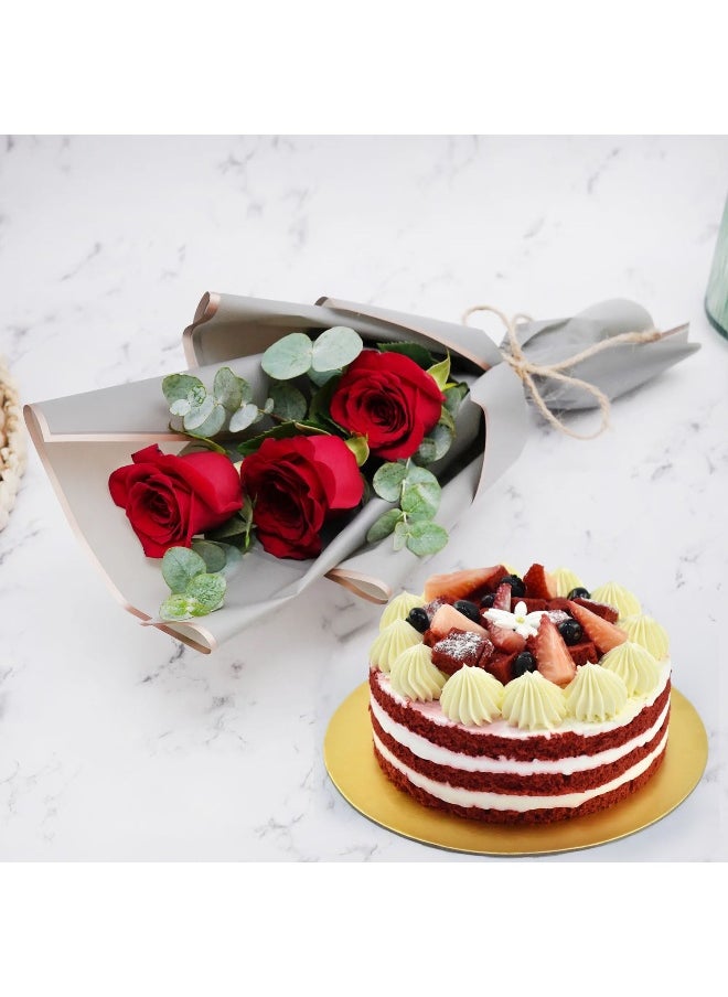 Ferns N Petals - Red Velvet Cake And Fresh Red Fresh Roses - Image 1