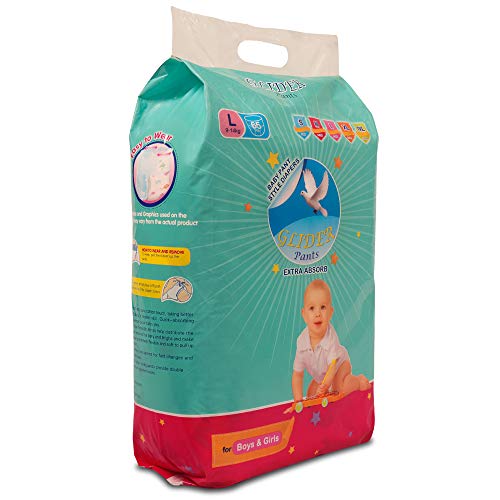 Glider Overnight Extra Absorbency Premium Diapers Pants, Large, 65 Count - Image 3