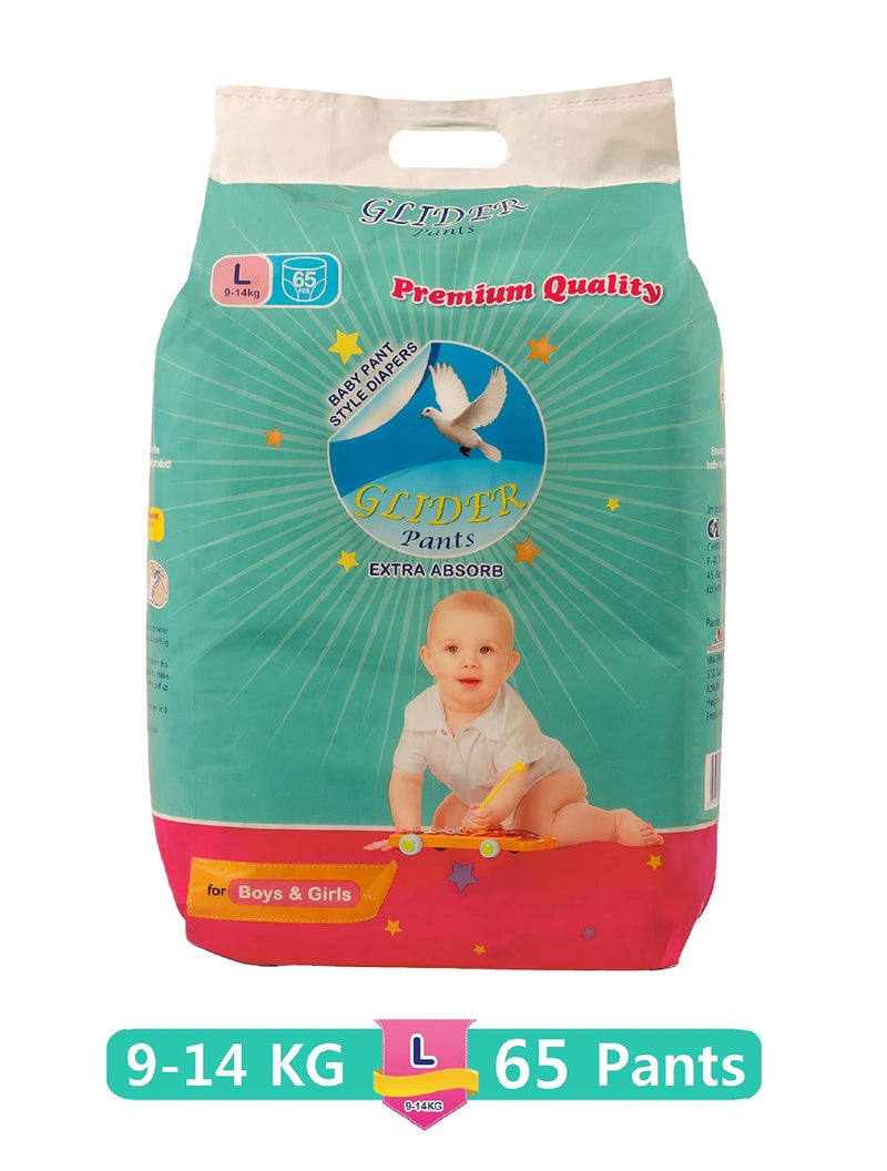Glider Overnight Extra Absorbency Premium Diapers Pants, Large, 65 Count - Image 2