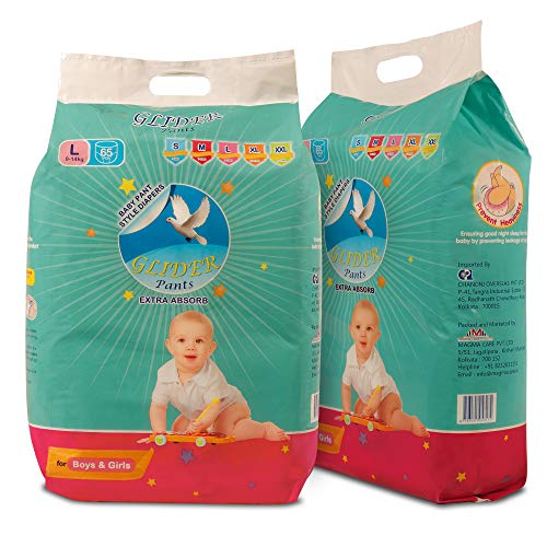 Glider Overnight Extra Absorbency Premium Diapers Pants, Large, 65 Count - Image 1
