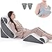 Negwoo طقم وسائد مائلة بعد الجراحة 5 قطع وسادة مائلة للنوم من رغوة الذاكرة وسادة ظهر تقويمية لتخفيف الألم وارتجاع الحمض وسادة قابلة للتعديل بعد الجراحة رمادي - Image 1