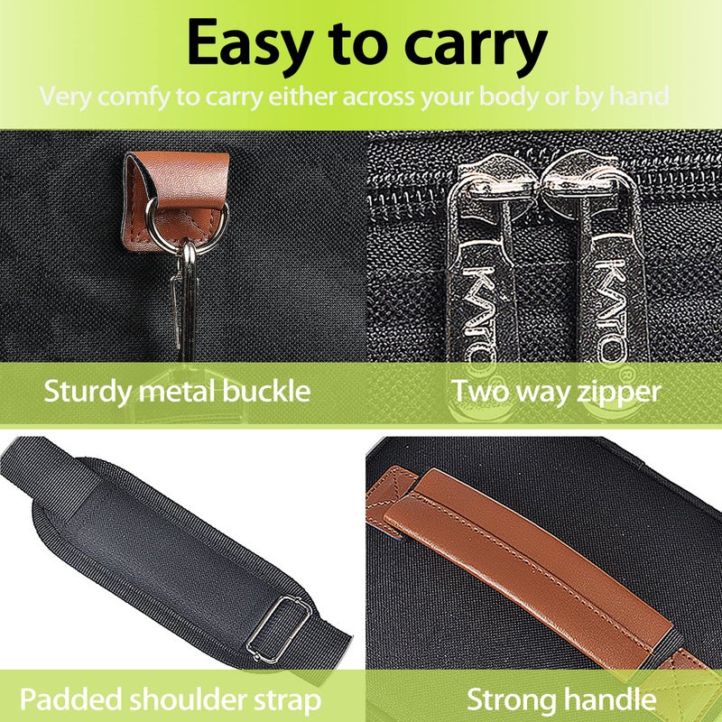 Tirrinia 4 Bottle Wine Gift Tote Carrier - Leakproof & Insulated Padded Versatile Wine Cooler Bag for Travel, BYOB Restaurant, Wine Tasting, Party, Dinner,Gift for Wine Lovers, Black - Image 3