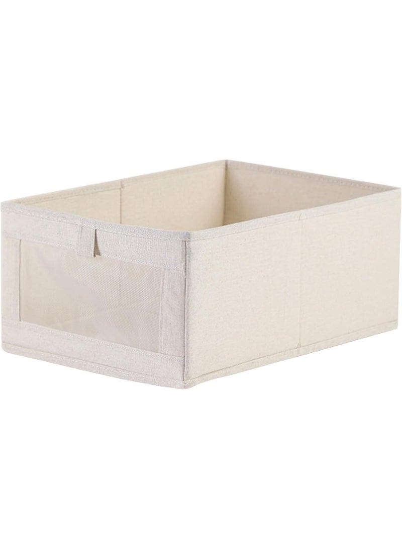 Deli Foldable Fabric Clothing Storage Box – 28 x 18 x 3 cm, Lightweight Organizer with Handle & Fine Stitching, Space-Saving Wardrobe Storage Solution – Grey