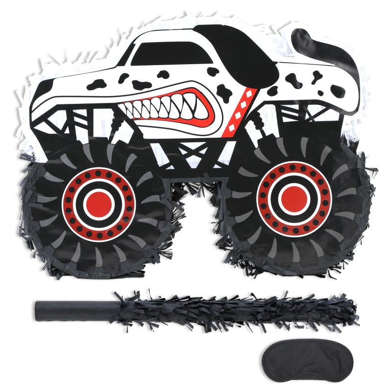Birchio Monster Truck Dalmatian Pinatas Bundle with a Blindfold and a Bat 16 x 13 x 4 Inches Perfect for Boys Birthday Parties Dog Truck Decorations games - Image 3