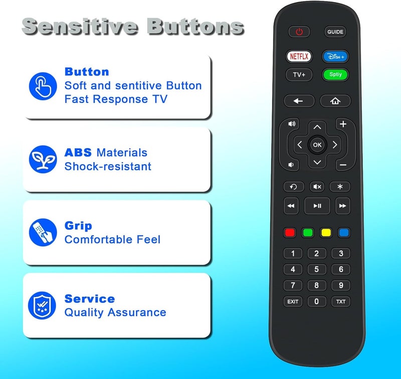 فينابتي جهاز تحكم عن بعد بديل من مناسب لتلفاز TCL Roku الذكي 2022 RC876-21001-000092 32RS520K 43RC630K 50RP620K 65RC630K 32RS530K 40RS520K 40RS530K 55RC630K 620K 50K 5RP630K 65RP620K 65RP630K - Image 3