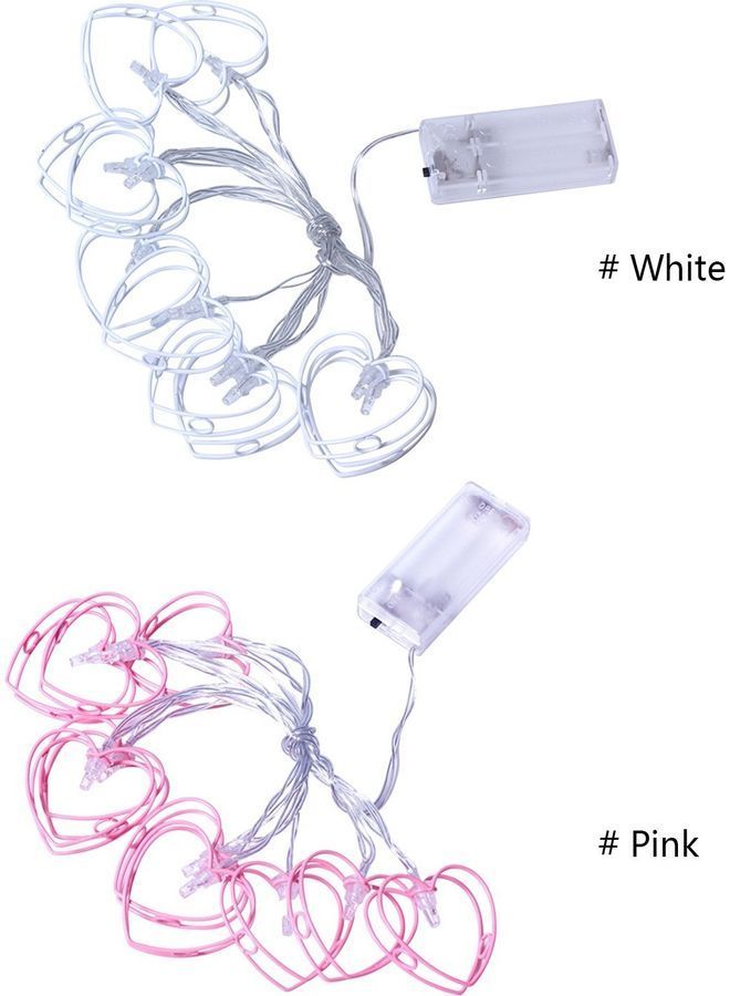 نيبمينينت شريط إضاءة مكون من 10 مصابيح LED على شكل قلب أبيض دافئ  - Image 4