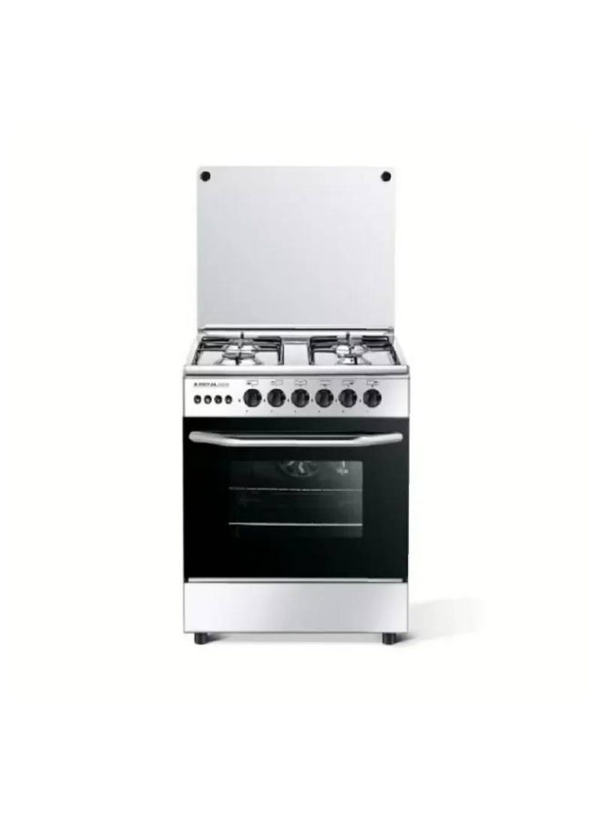 Royal Gas 4-Burner Gas Cooker, Model 10343, Silver, ARO-60-SS-E-2010343