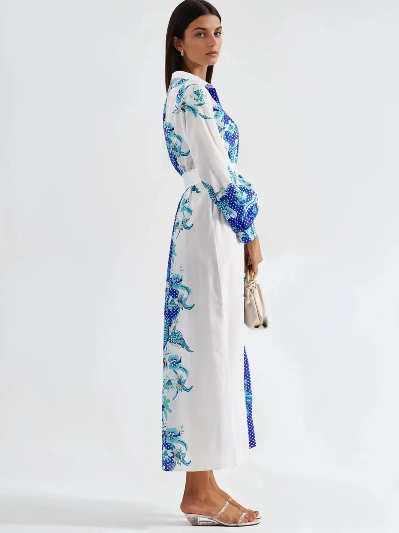 Jennyfer Floral Belted Midi Dress