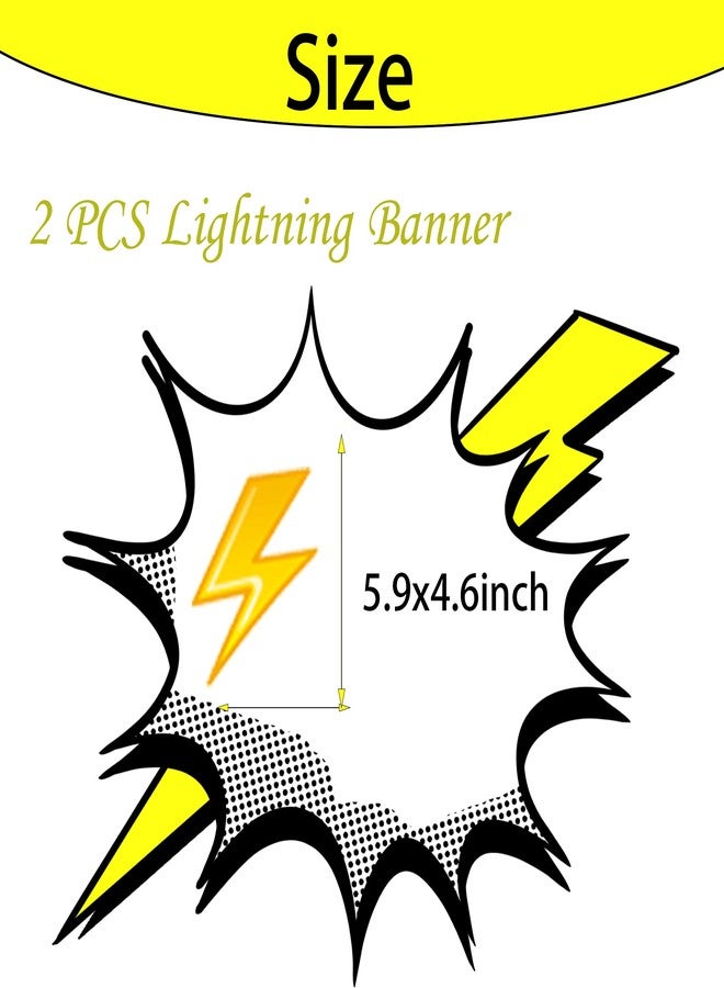 PIBIPAID Lightning bolt Party Banner Decorations,for Flash Weather Birthday Gender reveal Baby shower Party Favors Supplies Favors - Image 4