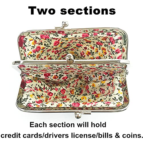 Sanxiner Cute Floral Buckle Coin Purses Vintage Pouch Kiss-lock Change Purse Wallets - Image 3