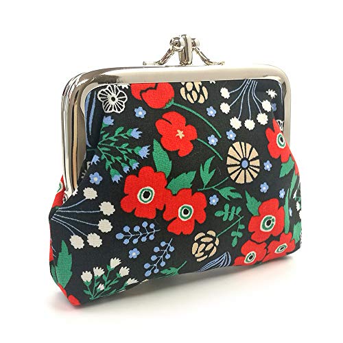 Sanxiner Cute Floral Buckle Coin Purses Vintage Pouch Kiss-lock Change Purse Wallets - Image 2