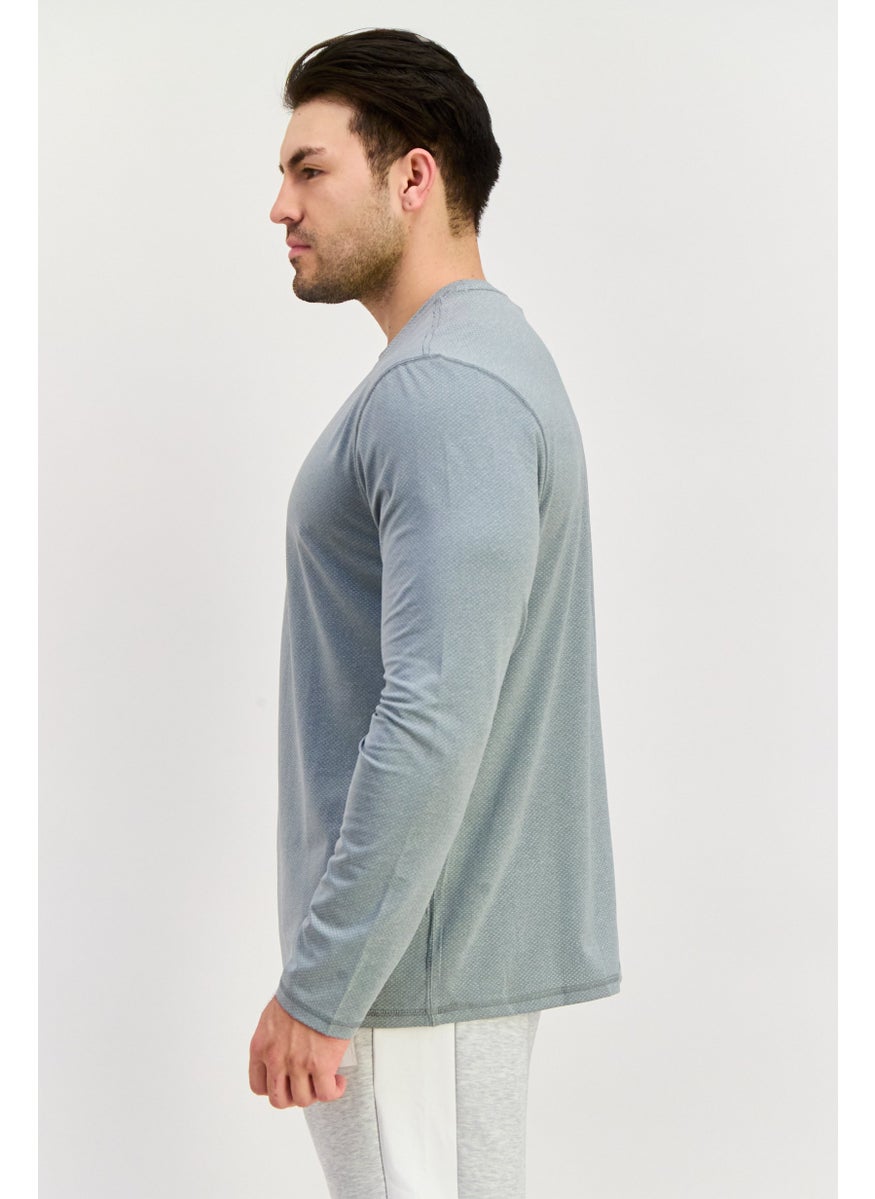 90 Degree By Reflex Men Sportswear Fit Long Sleeve Outdoor Shirt, Grey  - Image 3