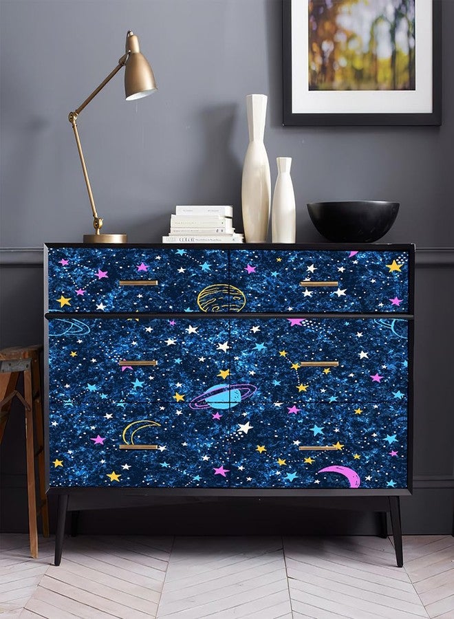 GLOW4U Sky Star Starry Night Peel and Stick Wallpaper for Kids Boys Girls Nursery Room Wall Decor Ceiling Contact Paper Galaxy Mural 17.7X117 Inches - Image 5