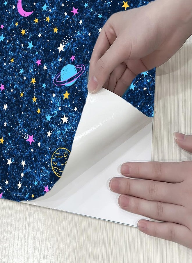 GLOW4U Sky Star Starry Night Peel and Stick Wallpaper for Kids Boys Girls Nursery Room Wall Decor Ceiling Contact Paper Galaxy Mural 17.7X117 Inches - Image 2