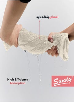 Sandy Sandy 100% Cotton Luxury Bath Towel for Face, Ideal for Daily Use, Quick Dry, High Absorbent and Super Soft 70x40 cm, Off White  - Image 4