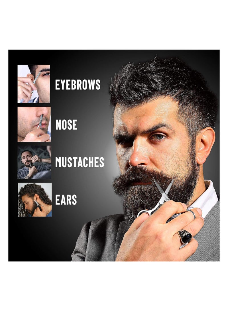 Beard Brush for Men, Soft Mane Bristle Beard Brush And Comb Set, Professional Stainless Steel Beard Scissor, Grate Comb, Beard Grooming Set Including Beard Comb, 1 Pcs Mustache Scissor, Beard Brush and Travel Bag，Christmas Gift - Image 4