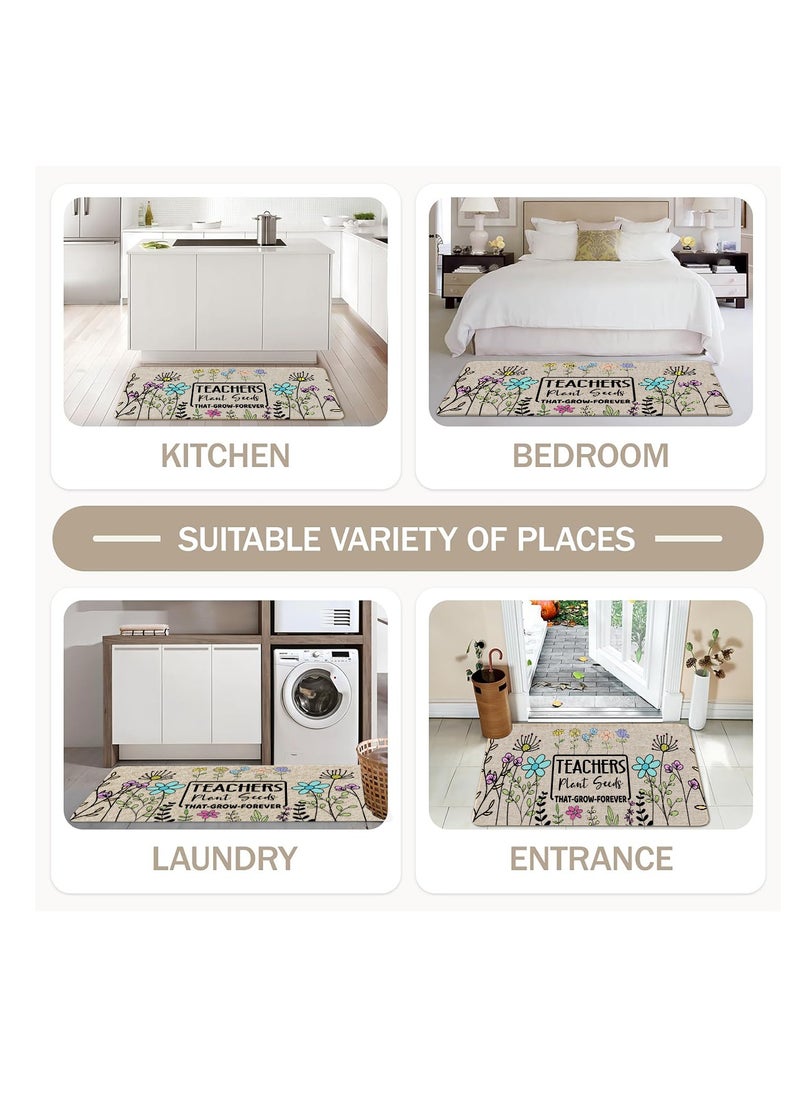 Generic 2 PCS Kitchen Floor Mats Rugs Set, Cushion Floor Carpet, Waterproof, Oil Resistant and Anti-Fatigue PU Standing Mat for Kitchen, Floor, Office, Sink, Laundry 45*75CM+45*120CM  - Image 4
