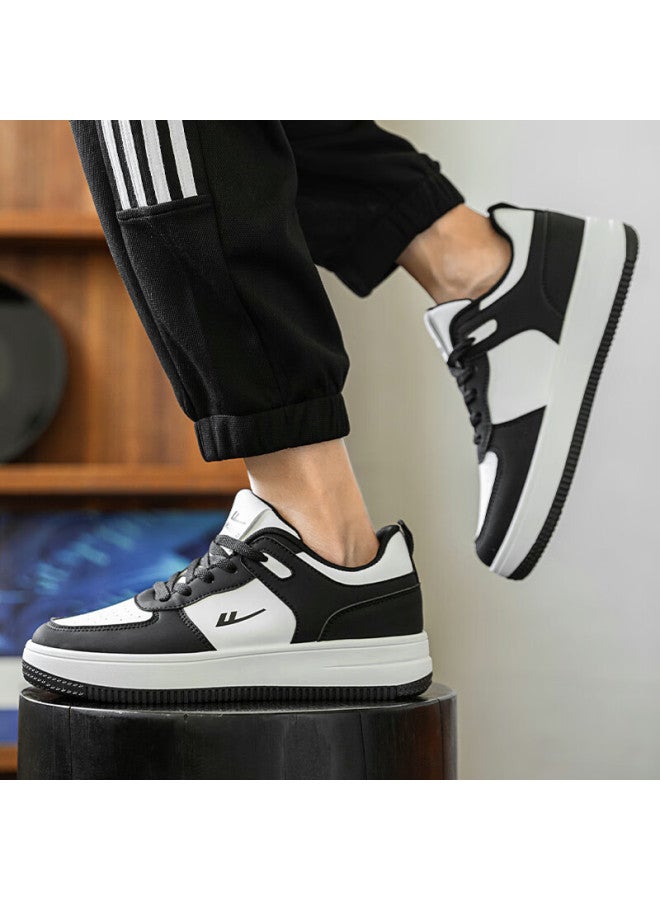 Pull Back Warrior Men's Black And White Panda Sneakers Spring New Casual White Shoes Men's Sports Shoes Wxp2616 Black And White Size 41 - Image 4